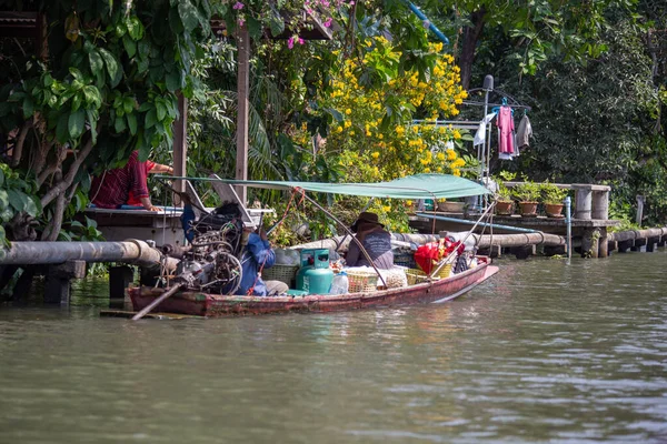 Bangkok Thailand Mars 2020 Båtar Vattnet Bangkok Khlong Vattenkanaler Bangkok — Stockfoto