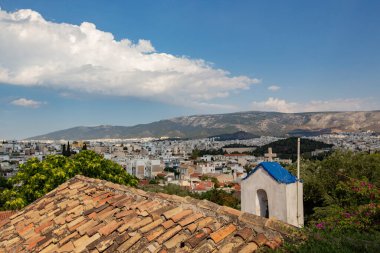 Atina, Yunanistan 'ın Plaka eski bölgesinden Lycabettus Tepesi manzarası