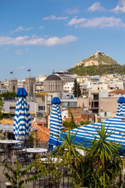 Atina, Yunanistan 'ın Plaka eski bölgesinden Lycabettus Tepesi manzarası