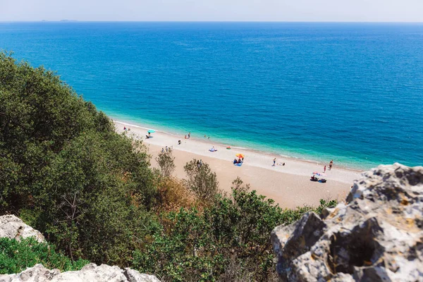 Vue Imprenable Sur Baie Eau Turquoise Cirali Lycian Way Plage — Photo