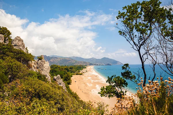 Vista Incrível Baía Água Azul Turquesa Cirali Lícia Praia Olympos — Fotografia de Stock