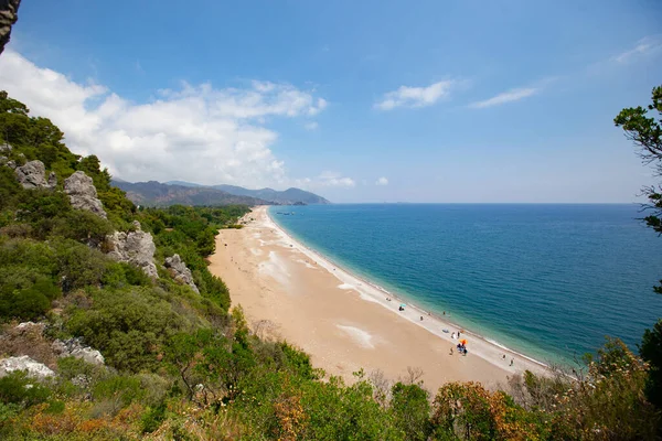 Vista Incrível Baía Água Azul Turquesa Cirali Lícia Praia Olympos — Fotografia de Stock