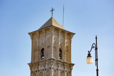 LARNACA, CYPRUS - Temmuz 2021: Kıbrıs Rum Aziz Lazarus Kilisesi, Kıbrıs Rum Kesimi 'nin Larnaka kentinde gün batımında 