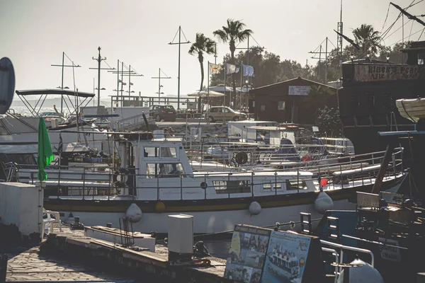 Ágia Napa Chipre Junho 2021 Barcos Pesca Tradicionais Porto Agia — Fotografia de Stock