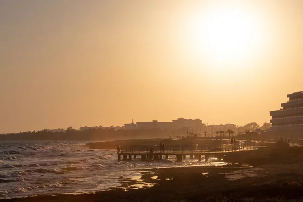 Agia Napa Cypern Juli 2021 Vacker Solnedgång Vid Havet Agia — Stockfoto