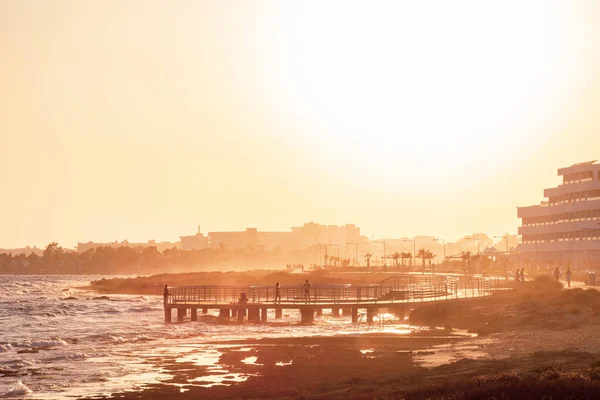 Agia Napa Cypern Juli 2021 Vacker Solnedgång Vid Havet Agia — Stockfoto