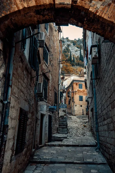 Kotor Montenegro October 2020 Narrow Street Historical Architecture Old Kotor — Stock Photo, Image