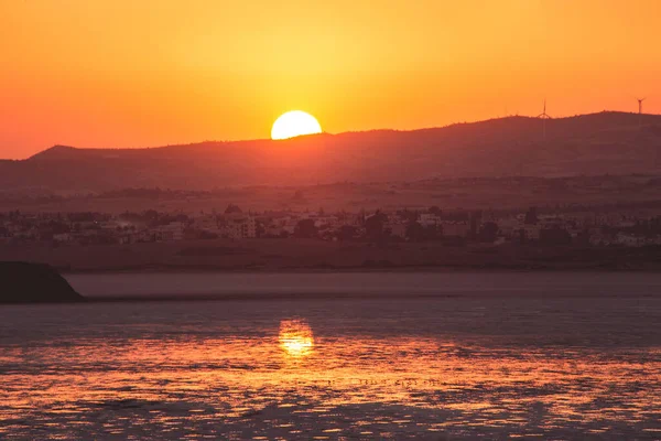 Pôr Sol Magnífico Beira Mar Fundo Marinho — Fotografia de Stock