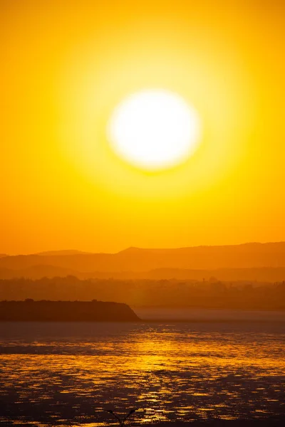 Pôr Sol Sobre Larnaca Salt Lake Chipre — Fotografia de Stock