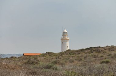  Kıbrıs Rum Kesimi 'nin Paphos kentindeki Arkeoloji Parkı' ndaki Deniz Feneri