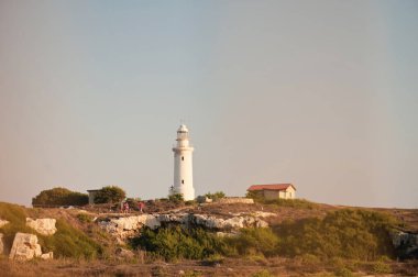 Kıbrıs Rum Kesimi 'nin Paphos kentindeki Arkeoloji Parkı' ndaki Deniz Feneri