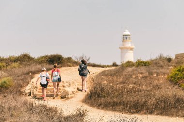 Kıbrıs Rum Kesimi 'nin Paphos kentindeki Arkeoloji Parkı' ndaki Deniz Feneri