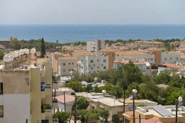 Kıbrıs Rum Kesimi Pafos kentinin hava manzarası