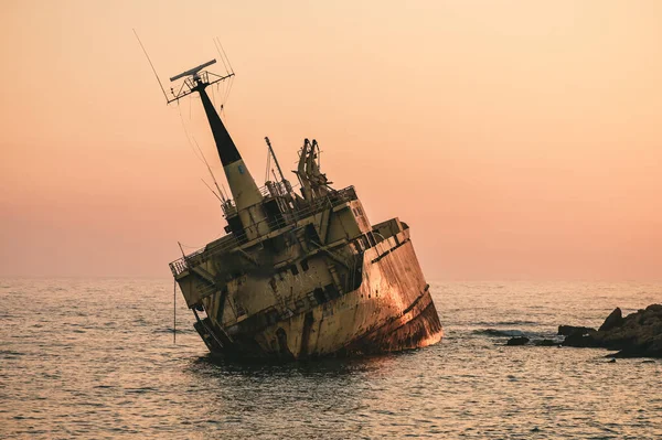 Cipro Luglio 2021 Naufragio Abbandonato Edro Iii Pegeia Paphos Cipro — Foto Stock