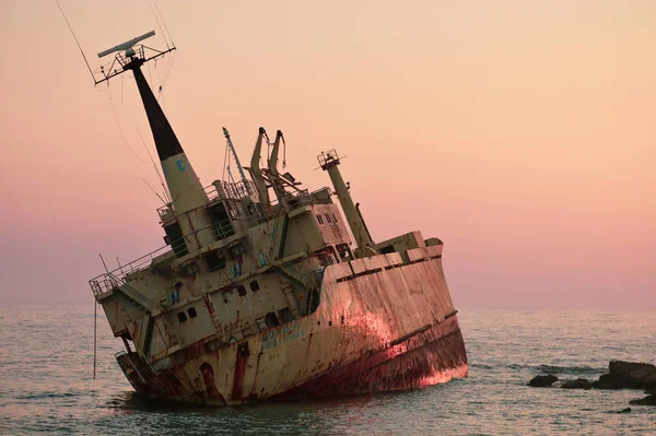 Cipro Luglio 2021 Naufragio Abbandonato Edro Iii Pegeia Paphos Cipro — Foto Stock