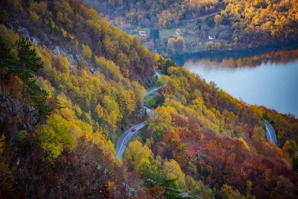 Mountain Road Tara National Park Autumn Time Serbia — Stock Photo, Image
