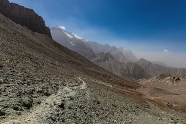 Breathtaking view from Alauddin  mountain pass in Fann mountains Tajikistan