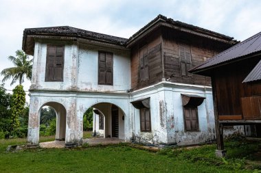 PAPAN, MALAYSIA - 10 Kasım 2025: Rumah Besar Raja Billah 'ın detayları, Papan Mirası Köyü Perak, Malezya