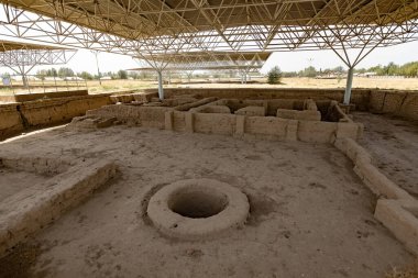 Tacikistan 'daki antik Sarazm kasabası kazı alanı arkeolojik alanı