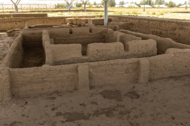 PANJAKENT, TAJIKISTAN - 30 Ağustos 2025: Tacikistan 'daki antik Sarazm kasabası kazı alanı arkeolojik alanı