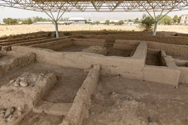 Tacikistan 'daki antik Sarazm kasabası kazı alanı arkeolojik alanı