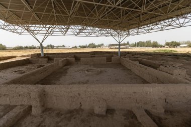 Tacikistan 'daki antik Sarazm kasabası kazı alanı arkeolojik alanı