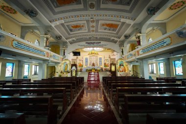 MEDAN, İNDONEZYA - 15 Kasım 2025: Medan şehrindeki Endonezya Marian Tapınağı 'nın İçi Sağlık Bakanımız Annai Velangkanni' ye adanmıştır.