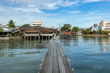 George şehrinde eski tahta klan Jetty Penang Malezya