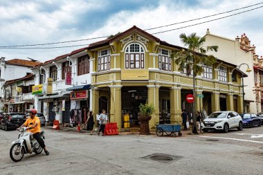 GEORGE TOWN, MALAYSIA - 20 Kasım 2025: Eski George kasabası Penang Malezya 'daki tarihi evler