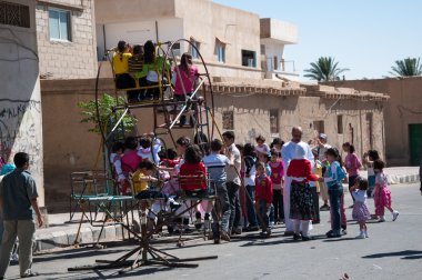 Children celebrate the feast of sugar, Palmyra, Syria clipart
