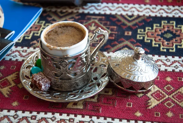 Turkish Coffee and Turkish delight — Stock Photo, Image