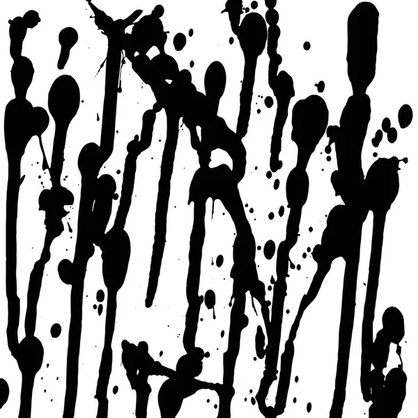 在白色底色上掉落液体或油漆造成的黑色污渍 — 图库矢量图片