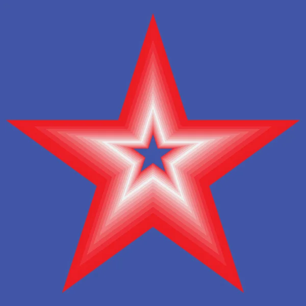 Röd Stjärna Med Lutning Till Ljusrosa Blå Bakgrund Den Mellersta — Stock vektor