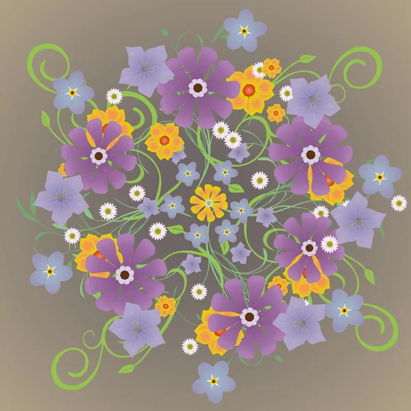 A mandela of flowers — Stock Vector