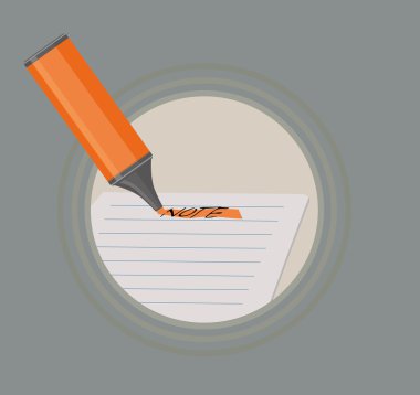 Fosforlu kalem işaretleme Not