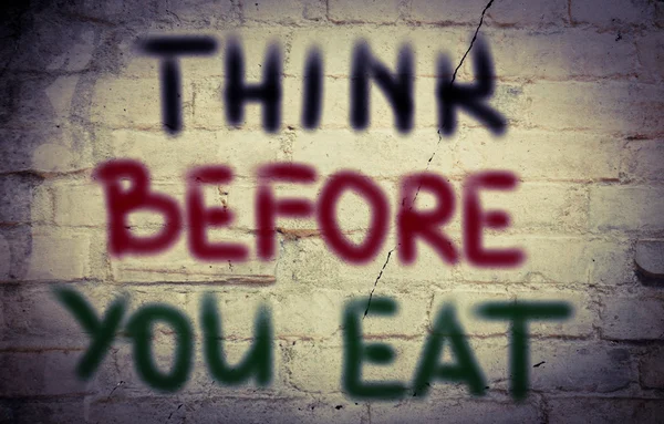 Think Before You Eat Concept — Stock Photo, Image