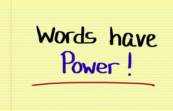 Palavras têm conceito de poder — Fotografia de Stock
