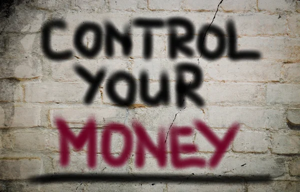 Kontrollera ditt pengarkoncept — Stockfoto