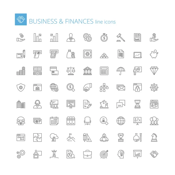 De pictogrammen van de lijn. Business en Financiën — Stockvector