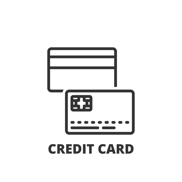 Zeilensymbol. Kreditkarte — Stockvektor