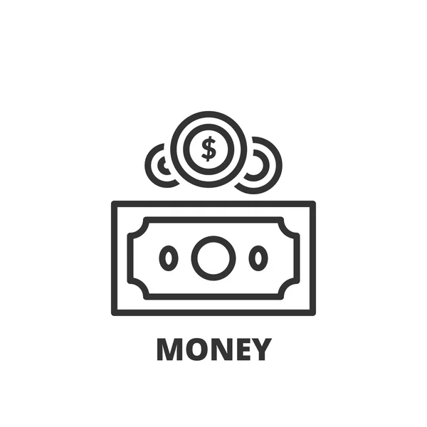 Εικονίδιο γραμμή. Χρήματα — Διανυσματικό Αρχείο
