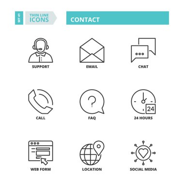 İnce çizgi simgeler. İlgili kişi