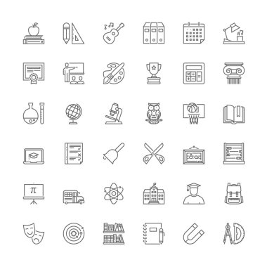 Satır simgeler. Okul