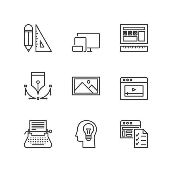 Icônes de ligne. Web design. Symboles plats — Image vectorielle