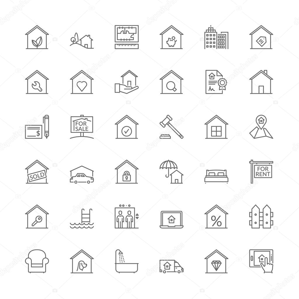 Line icons. Real estate