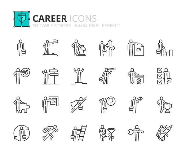 Décrivez Des Icônes Sur Carrière Des Concepts Commerciaux Contient Des — Image vectorielle