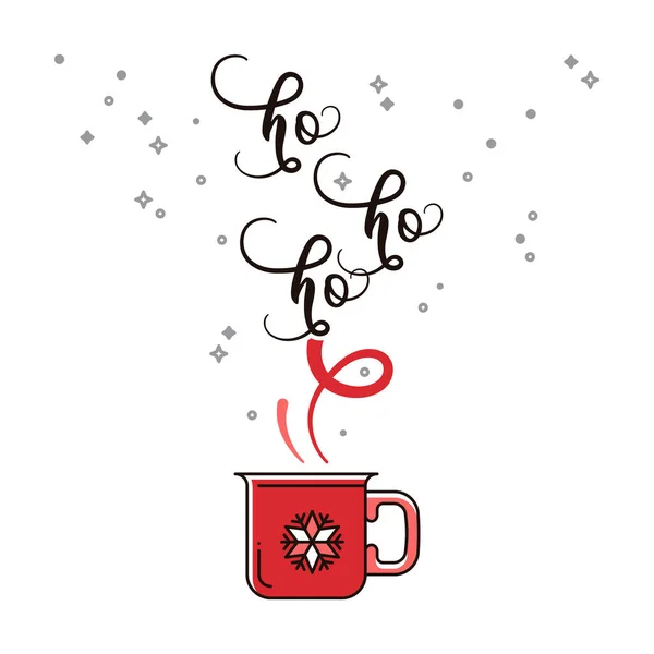 Tasse Noël Une Boisson Chaude Calligraphie Lettrage Dessinée Main Pour — Image vectorielle