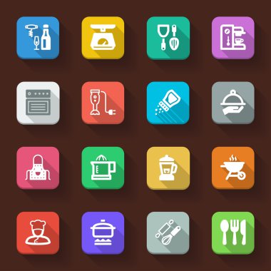 düz simgeler pişirme