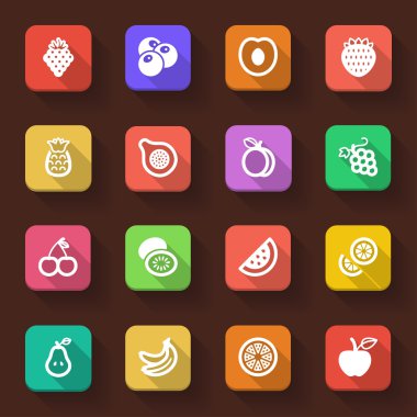 meyve düz simgeler