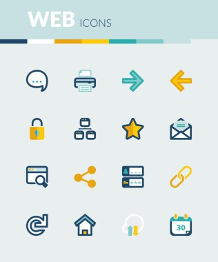 Web renkli düz simgeler